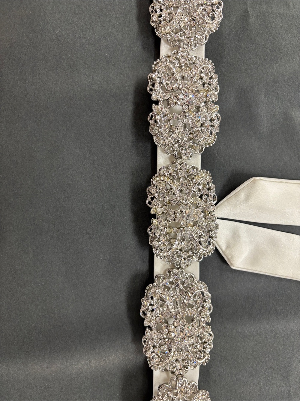 Crystal Embellished Ribbon Belt - Picture 3 of 5